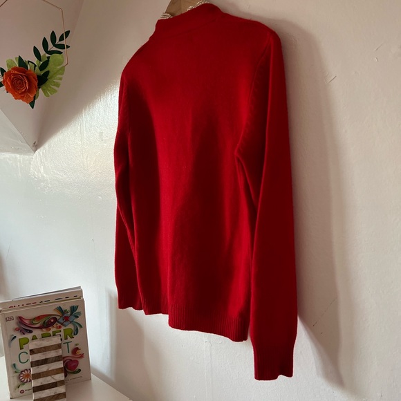 EUC VTG Cashmere Cherry Red Cardigan Daniel Caron 90s - Picture 8 of 9